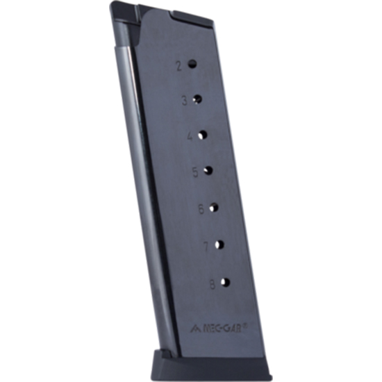 MECGAR MAG 1911 45ACP BLUE 8RD REMOVABLE BUTTP - Magazines